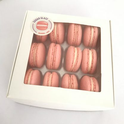 Raspberry Pink Macarons Box – Sugar Glaze Bakery