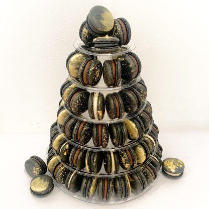 black-gold-macaron-tower